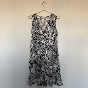 Old Navy Black and White Midi Dress
